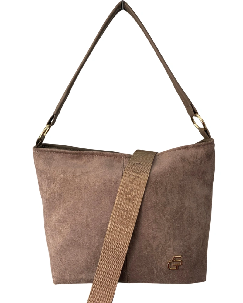 👜 Stredná mäkká hnedá crossbody kabelka s rúčkou na plece Grosso 34x24x12 cm