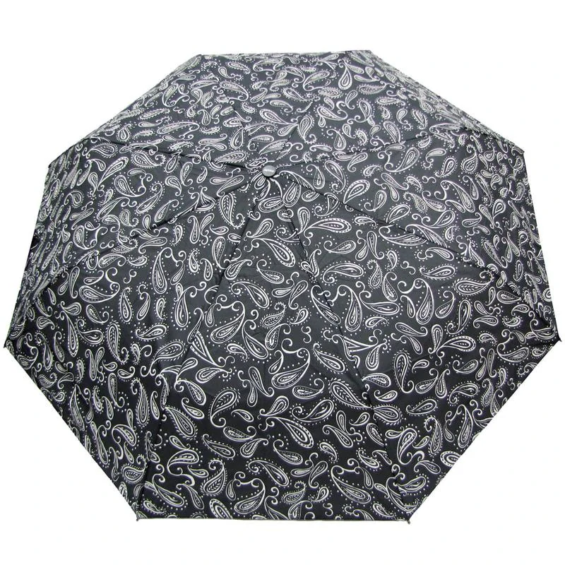 Fiber Magic Black&White - dámsky plne automatický dáždnik Doppler čierny 28cm