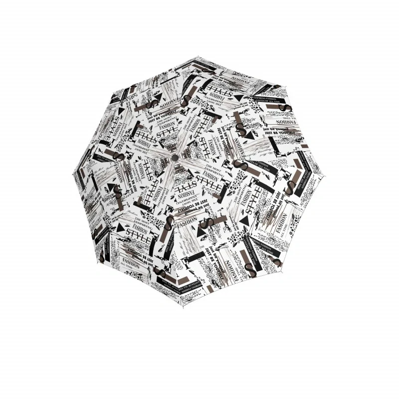 Fiber Magic Scribble White - dámsky plne automatický dáždnik Doppler biely vzorovaný 28cm