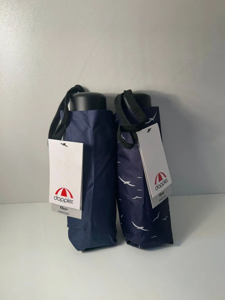 Fiber Fun Ocean - dámsky/detsky skladací dáždnik Doppler tmavomodrý vzorovaný 18cm