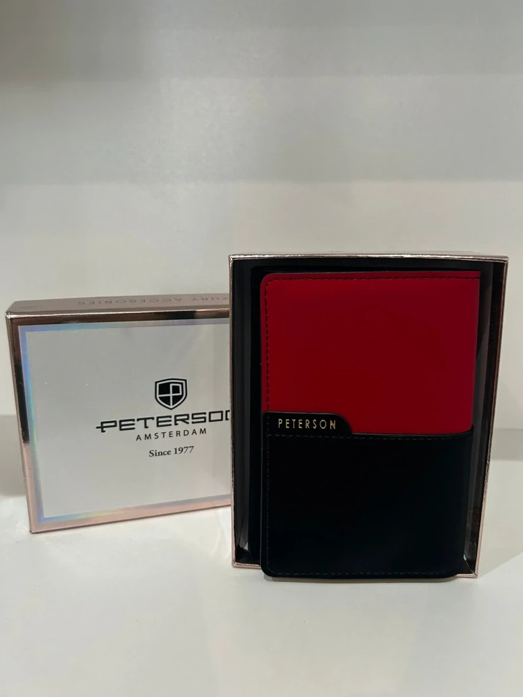 Dámska červeno-čierna peňaženka Peterson 13x9x4