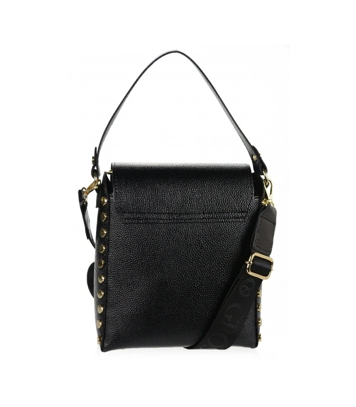Čierna crossbody kabelka s včelou, rúčkou a ramienkom Grosso 24x22x11