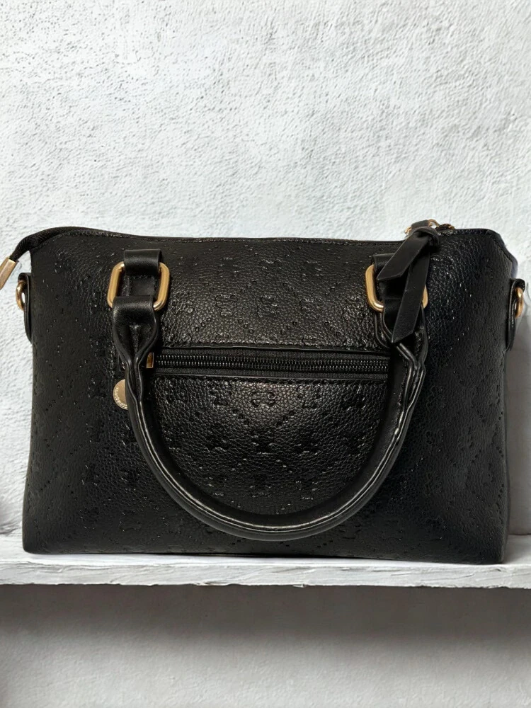 Čierna macíková crossbody kabelka Lulu Castagnette s rúčkami 28x18x11
