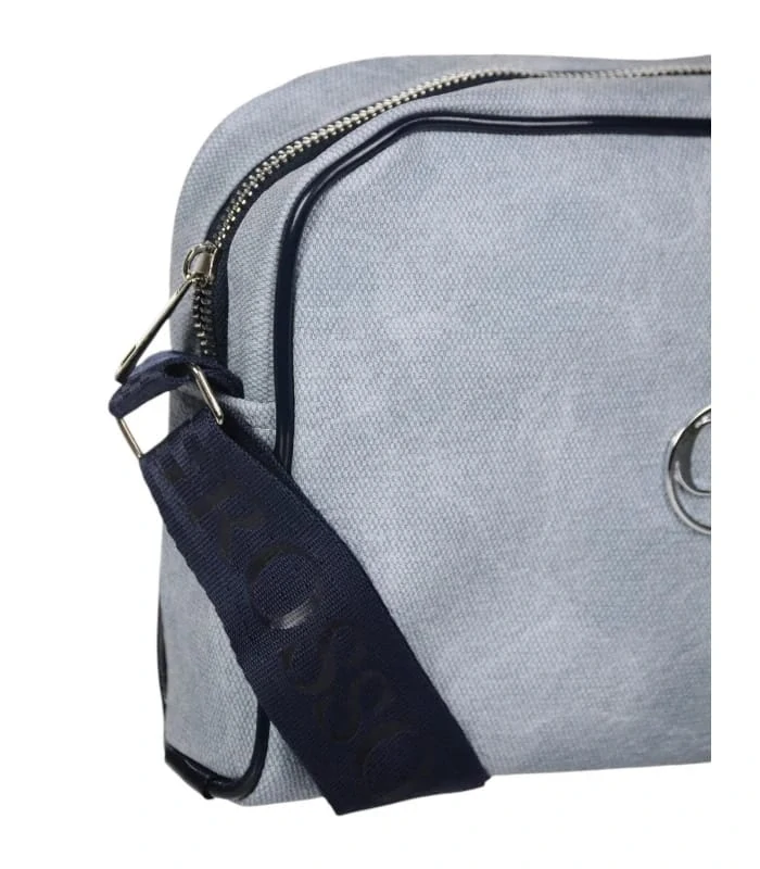 Menšia rifľová crossbody kabelka so zipsom Grosso 25x19x7