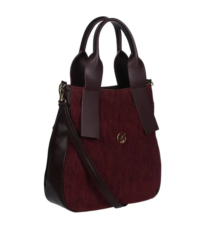 Veľká bordová elegantná kabelka s ramienkom Grosso 34x32x14