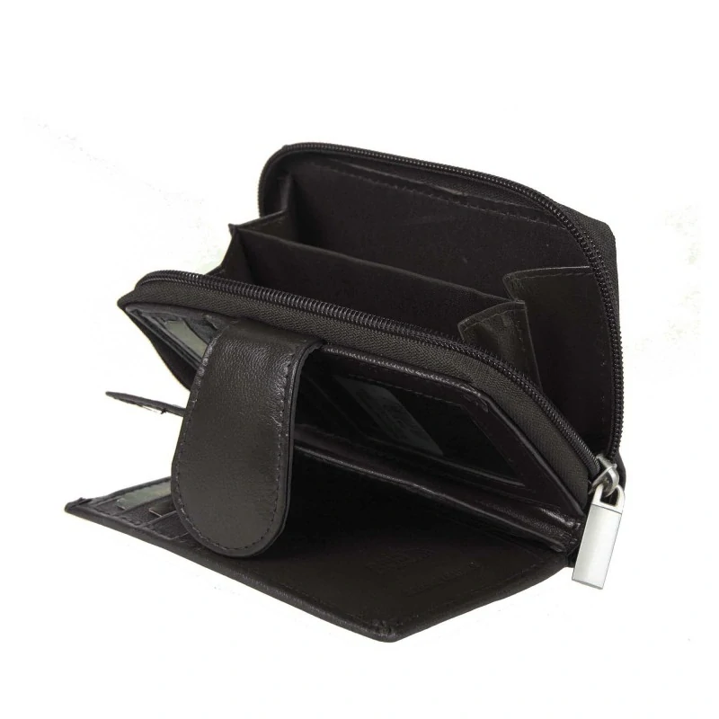 Kožená čierna dámska elegantná peňaženka Rovicky 13x10x3