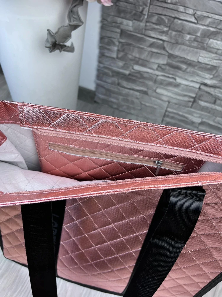 Veľká medená jednoduchá elegantná nákupná taška shopper bag Lorenti 42x41x15