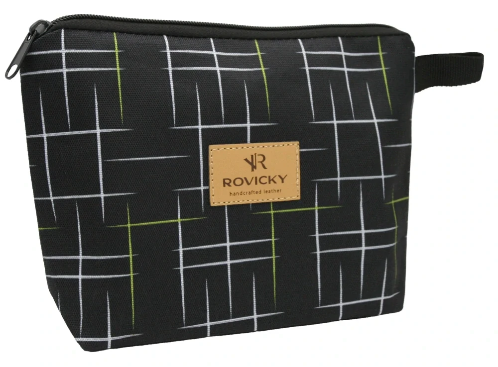 Kozmetická taška čierna vzorovaná Rovicky 22,5x15x5