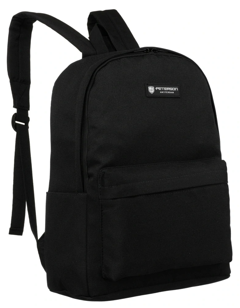 Jednoduchý čierny batoh Peterson s kapsou so zipsom 39x30x15