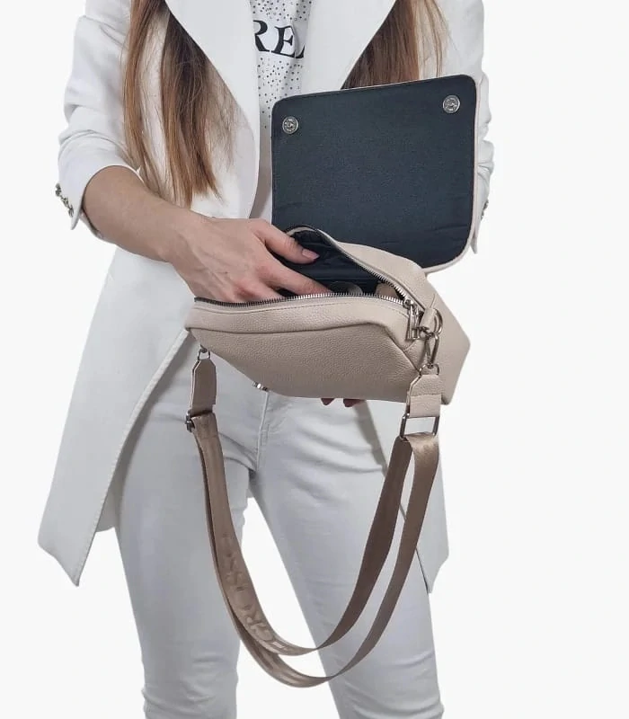 Štýlová béžová crossbody kabelka Grosso 25x18x10