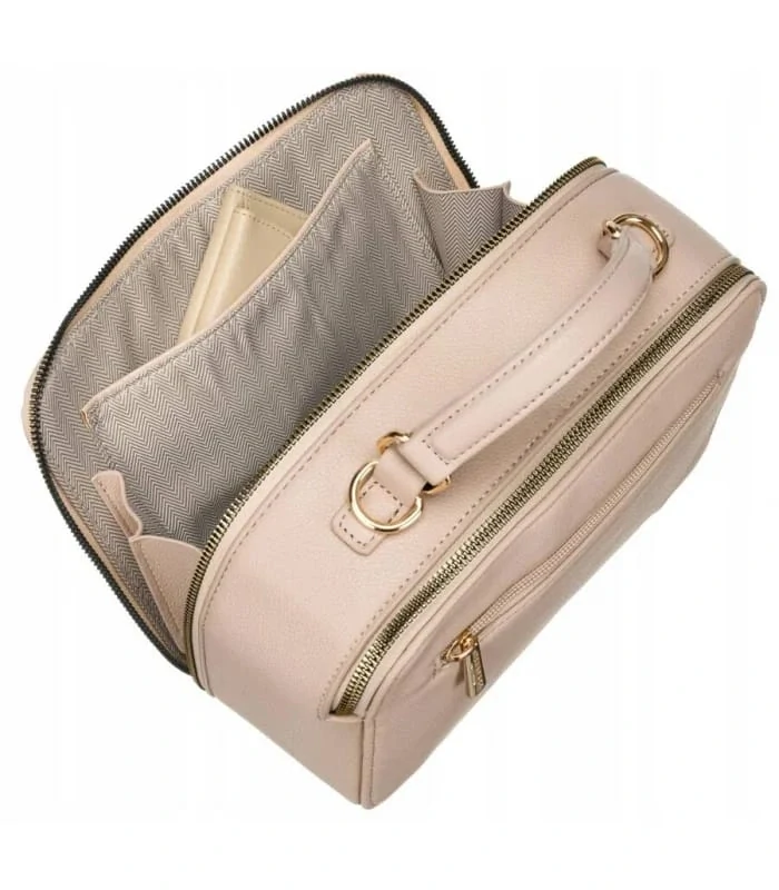 Malá prešívaná hnedá elegantná messenger kabelka Peterson 23x17x10
