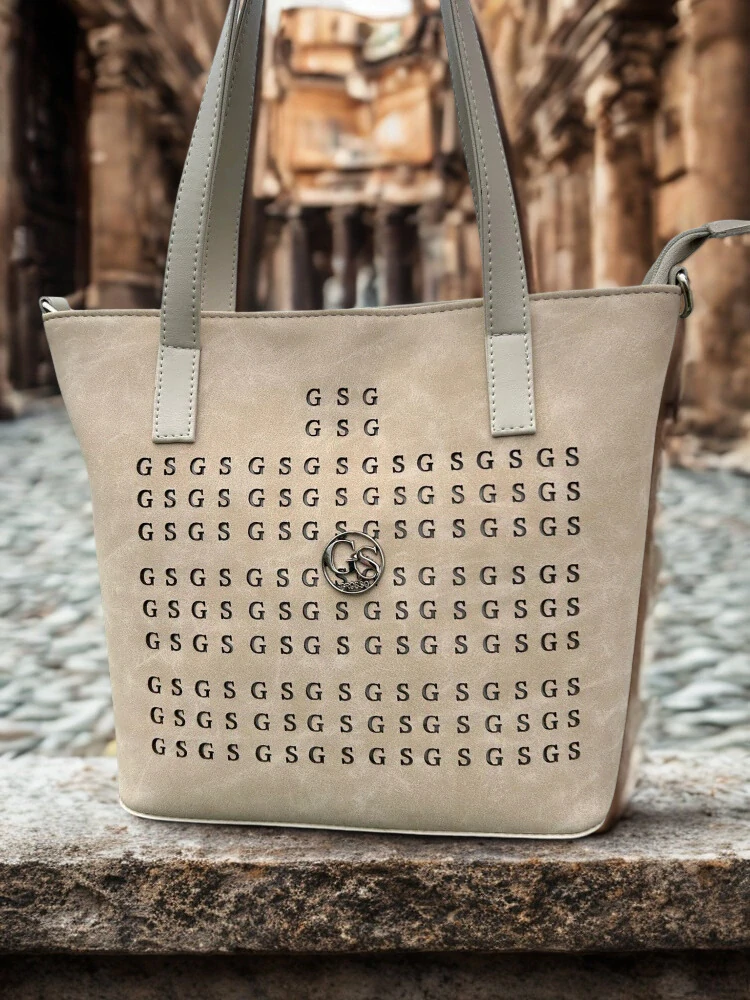 Béžová elegantná vzorovaná crossbody kabelka Grosso 33x26x13