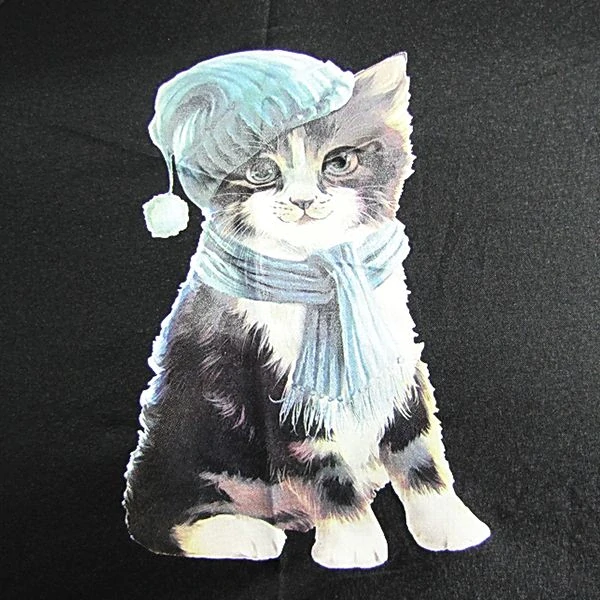Fiber Magic Cats - plne automatický dáždnik Doppler s mačkou s čiapkou čierny 28cm