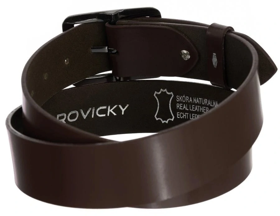 Dámsky hnedý kožený opasok Rovicky 4/32/105 z pravej kože.