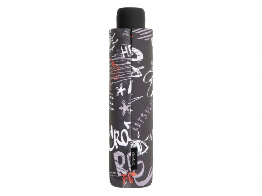 Hit Mini Graffiti Čierno-bielo/červený skladací dáždnik Derby 24cm
