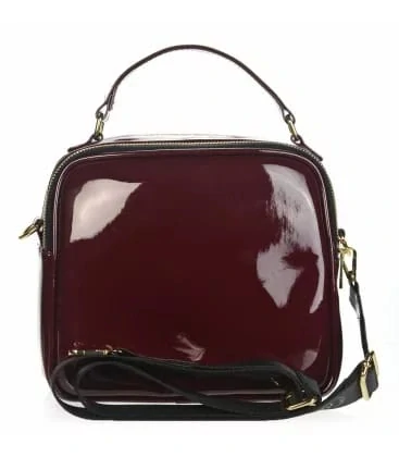Bordová crossbody kabelka so zlatými aplikáciami s rúčkou Grosso 24x22x10