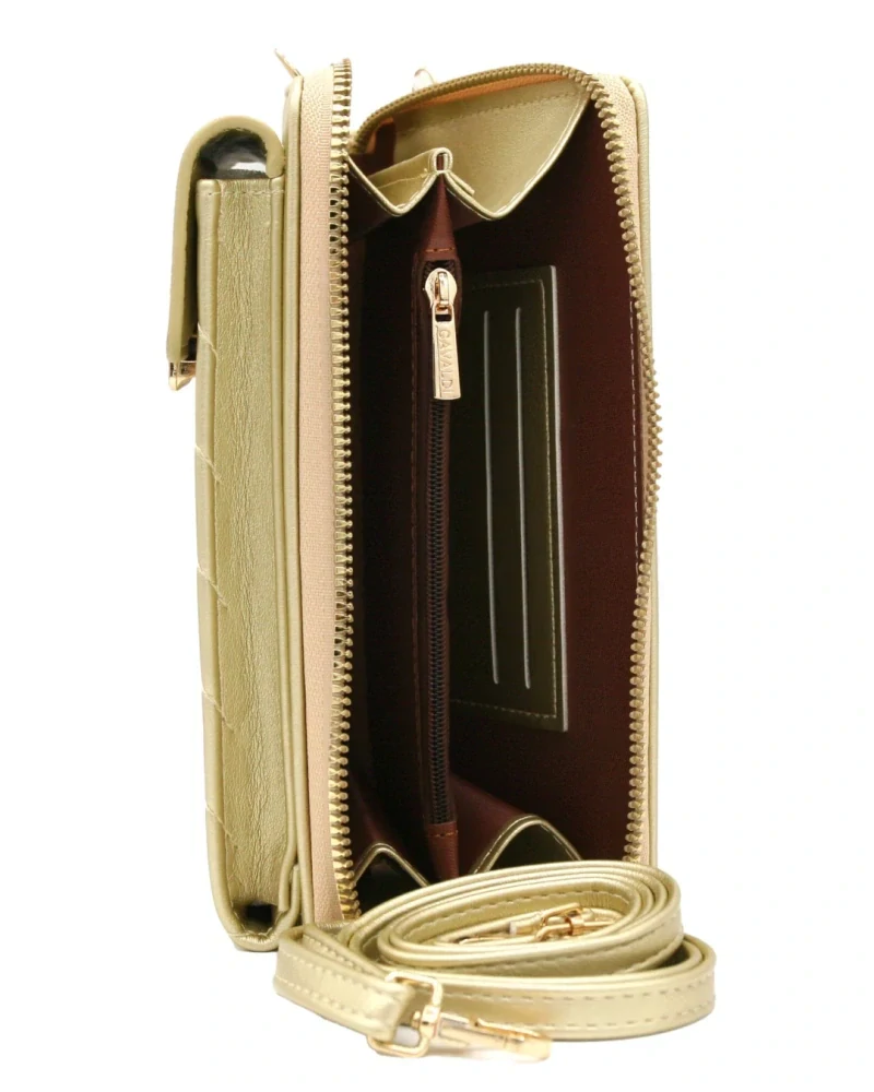🪪 Béžová elegantná crossbody kabelka/peňaženka Cavaldi s remienkom 20x11x4.5 cm