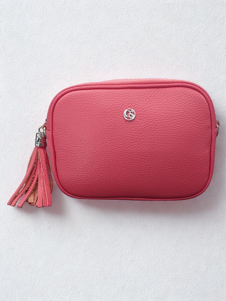 Malá lososová crossbody kabelka Grosso 22x16x8 cm