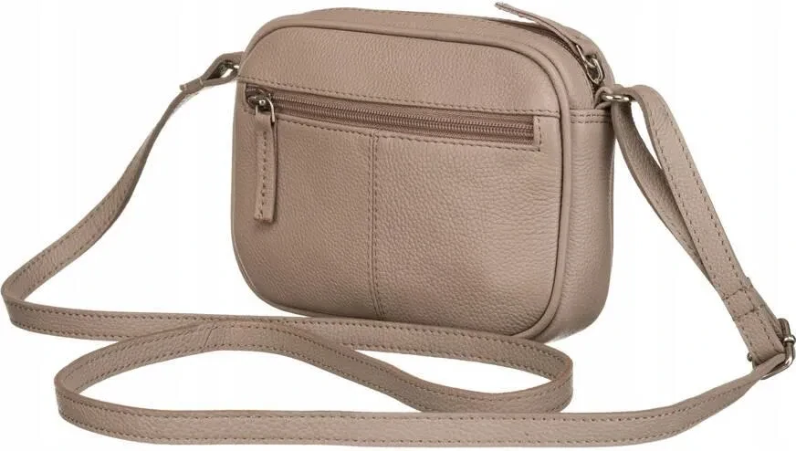 Malá hnedá kožená crossbody messenger kabelka z prírodnej kože Peterson 18x14x5