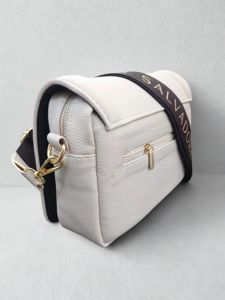 Štýlová béžová crossbody kabelka Salvadore Feretti 25x18x10