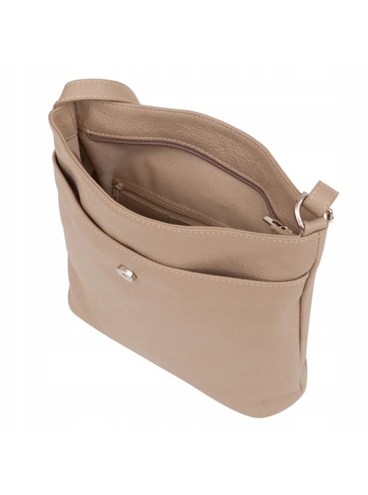 2 v 1 Svetlohnedá cappuccino elegantná kožená crossbody kabelka Grosso 30x26x10