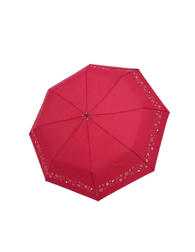 Mini Xmas Red - dámsky červený skladací dáždnik Derby 24/90 cm