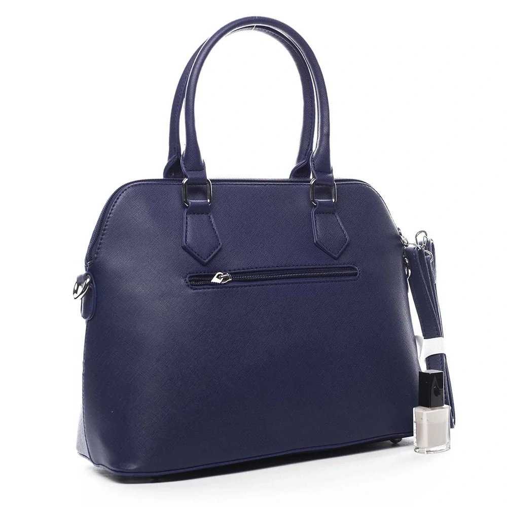 Modrá elegantná prešívaná crossbody kabelka do ruky David Jones 34x26x13