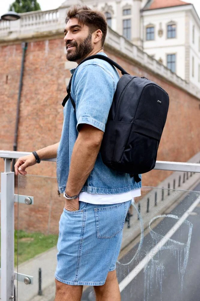 🎒 Veľký čierny pánsky batoh na notebook Peterson 44x28x13 cm