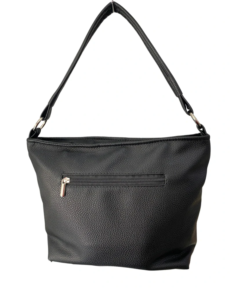 👜 Stredná mäkká čierna crossbody kabelka s rúčkou na plece Grosso 34x24x12 cm