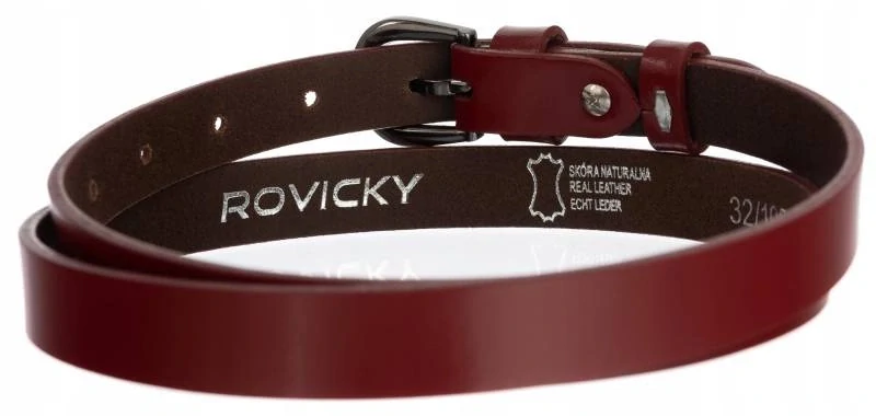 Dámsky kožený opasok Rovicky červený 2/32/105 z pravej kože.