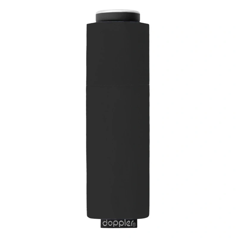 Fiber Mini Compact uni Black - dámsky skladací dáždnik Doppler čierny 16cm