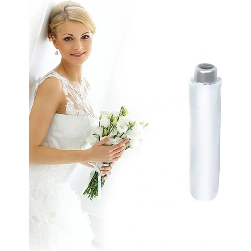 Biely dámsky skladací svadobný dáždnik Mini Wedding Alu Light Uni Doppler 23cm