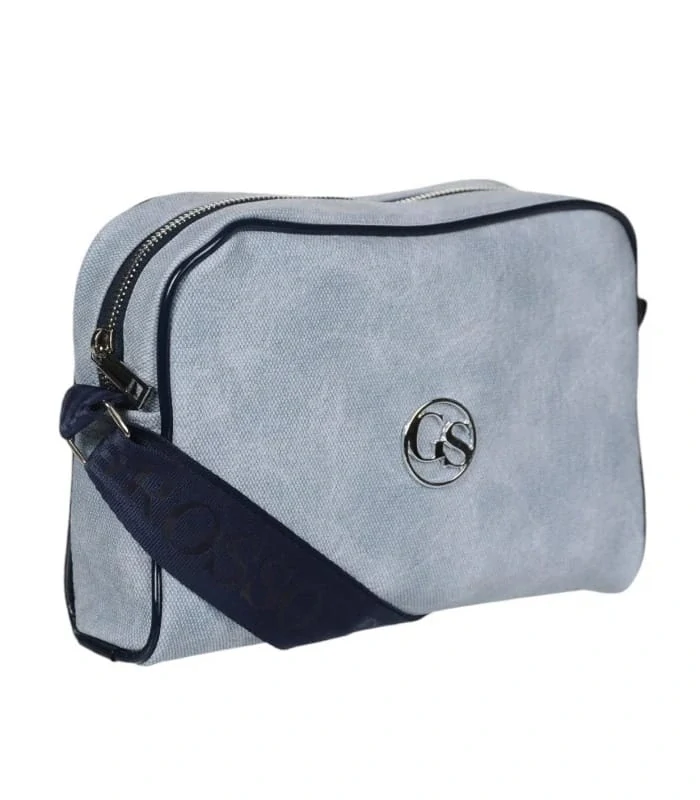 Menšia rifľová crossbody kabelka so zipsom Grosso 25x19x7