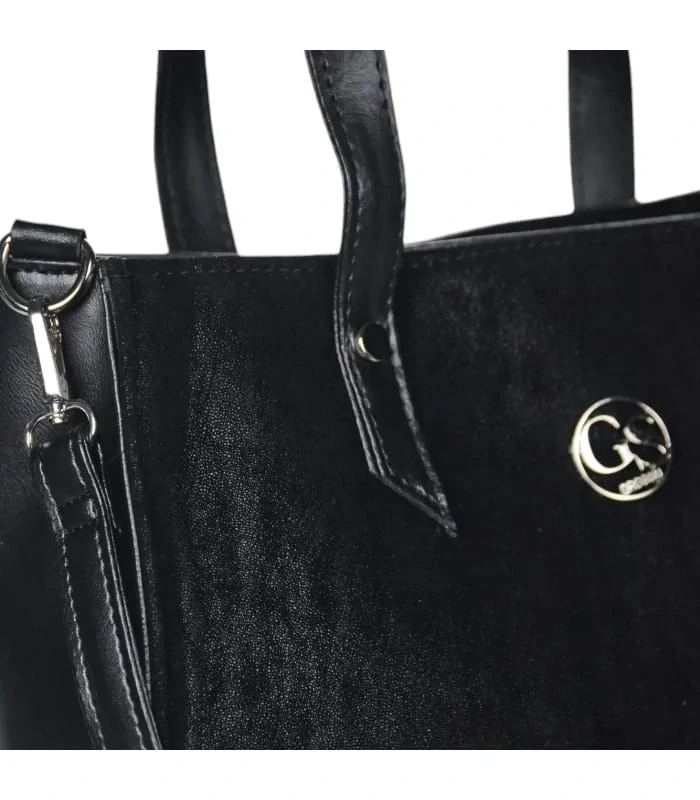 Elegantná čierna kabelka na plece s ramienkom Grosso 29x26x12