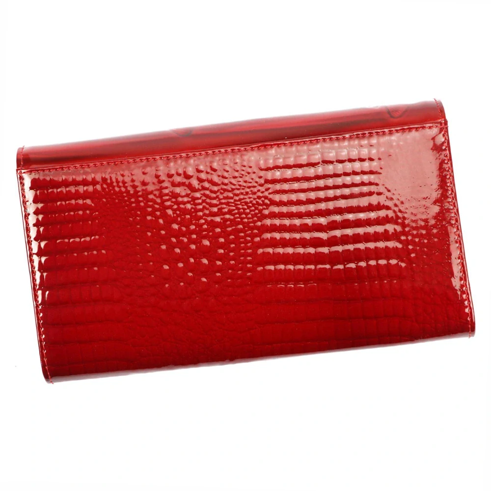 Dámska červená lakovaná elegantná peňaženka so vzorom Cavaldi 19x10x3