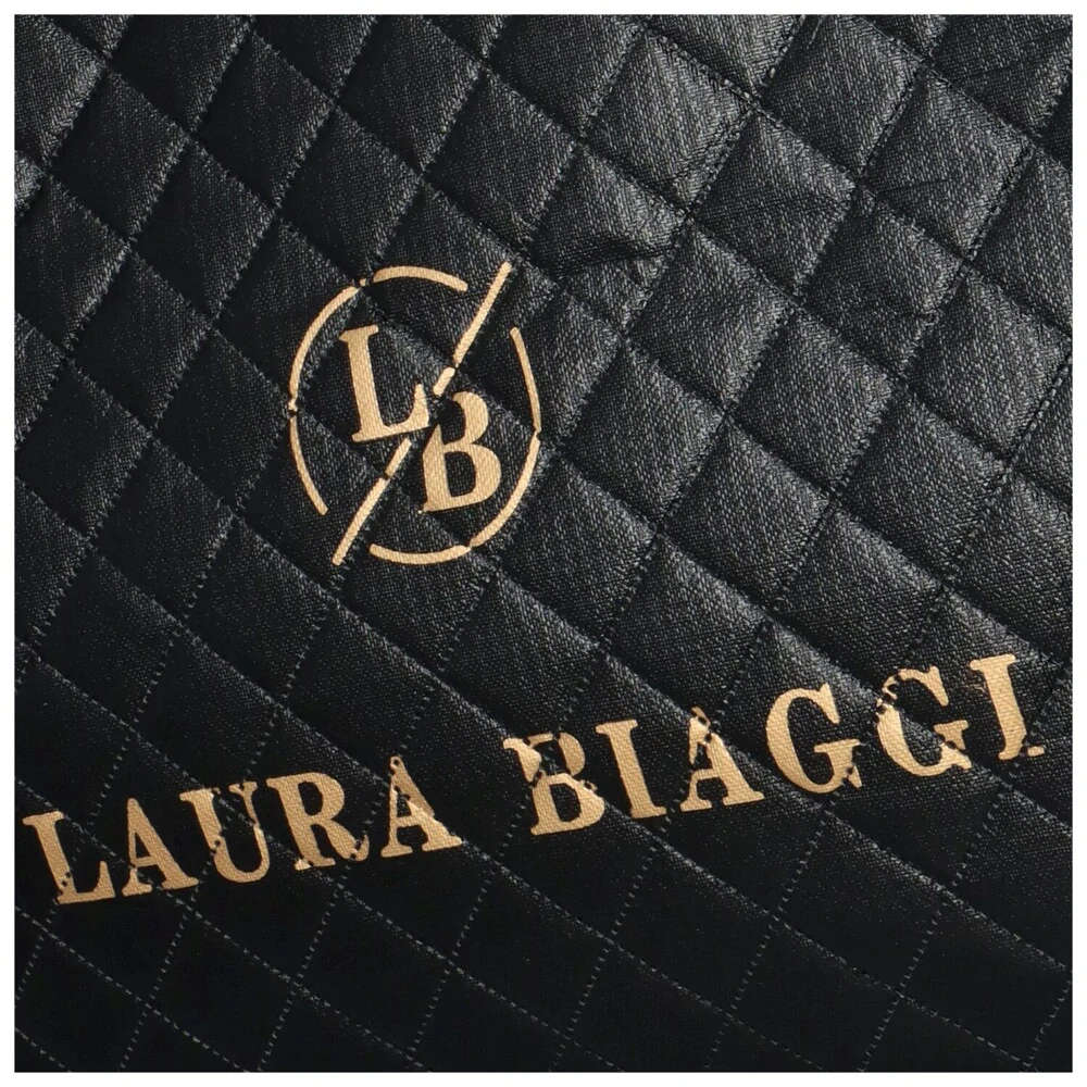 Veľká čierna jednoduchá elegantná nákupná taška shopper bag Laura Biaggi 42x41x15