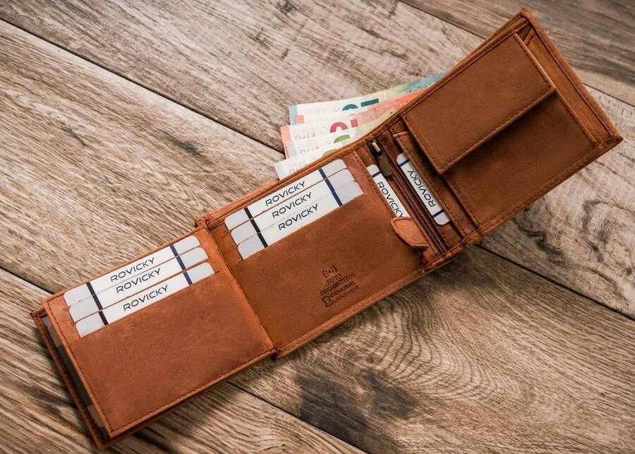 Pánska kožená svetlohnedá peňaženka s koňom Horse cognac 12.5x10x3