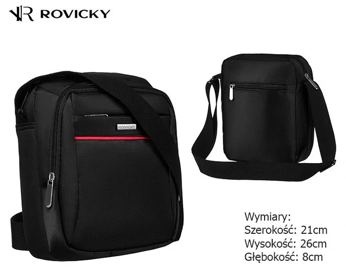 Pánska čierna taška cez plece Rovicky 26x21x8