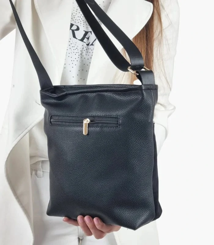 Čierna crossbody kabelka s kapsičkou na zips Grosso 26x24x12