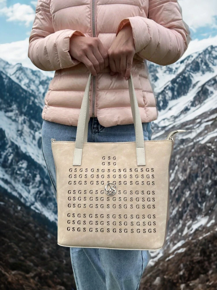 Béžová elegantná vzorovaná crossbody kabelka Grosso 33x26x13