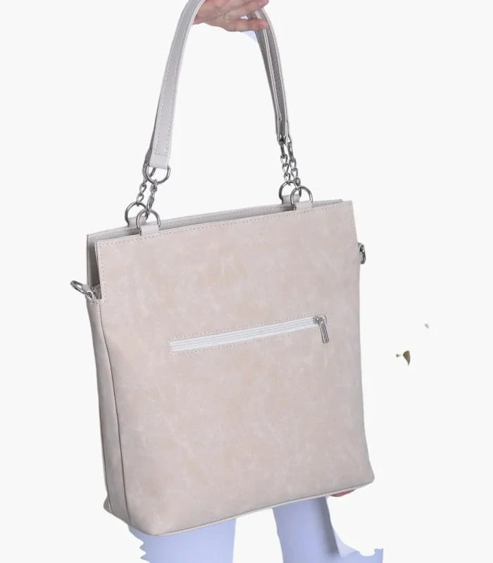 Béžová elegantná crossbody kabelka Grosso 34x33x12