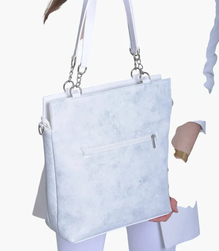 Strieborná elegantná crossbody kabelka Grosso 34x33x12