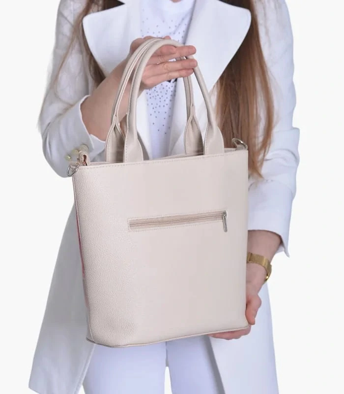 Béžová crossbody kabelka Grosso – Žena v Paríži 32x29x13 cm