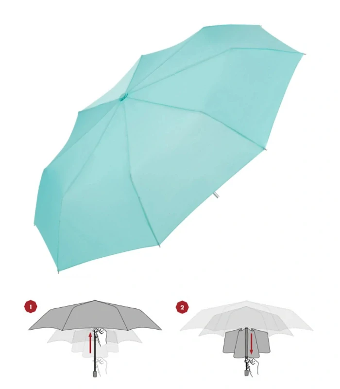 Svetlomodrý dámsky skladací dáždnik Mini Light Uni Derby 22cm