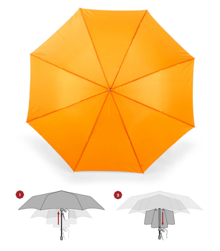 Oranžový dámsky skladací dáždnik Alu Light Uni Doppler 23cm
