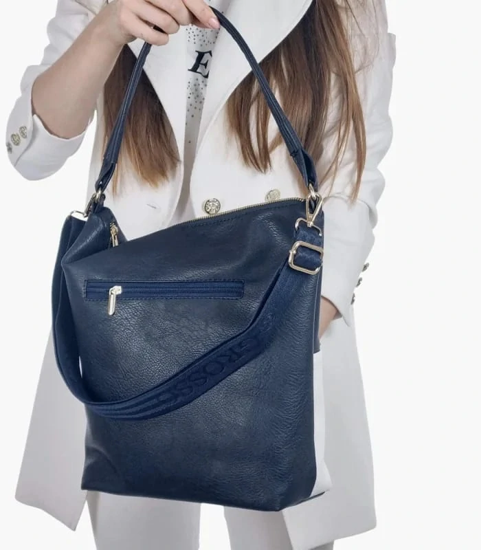 Prešívaná moderná červeno-bielo-modrá crossbody kabelka na plece Grosso 32x28x14