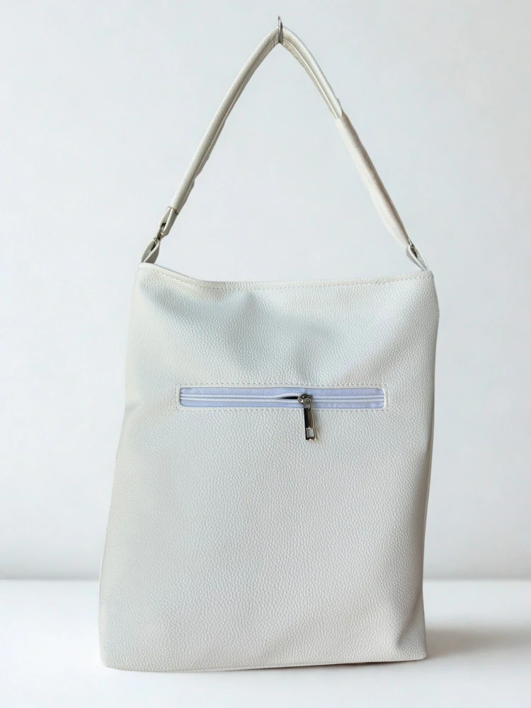 Prešívaná moderná modro-biela crossbody kabelka na plece Grosso 34x30x14