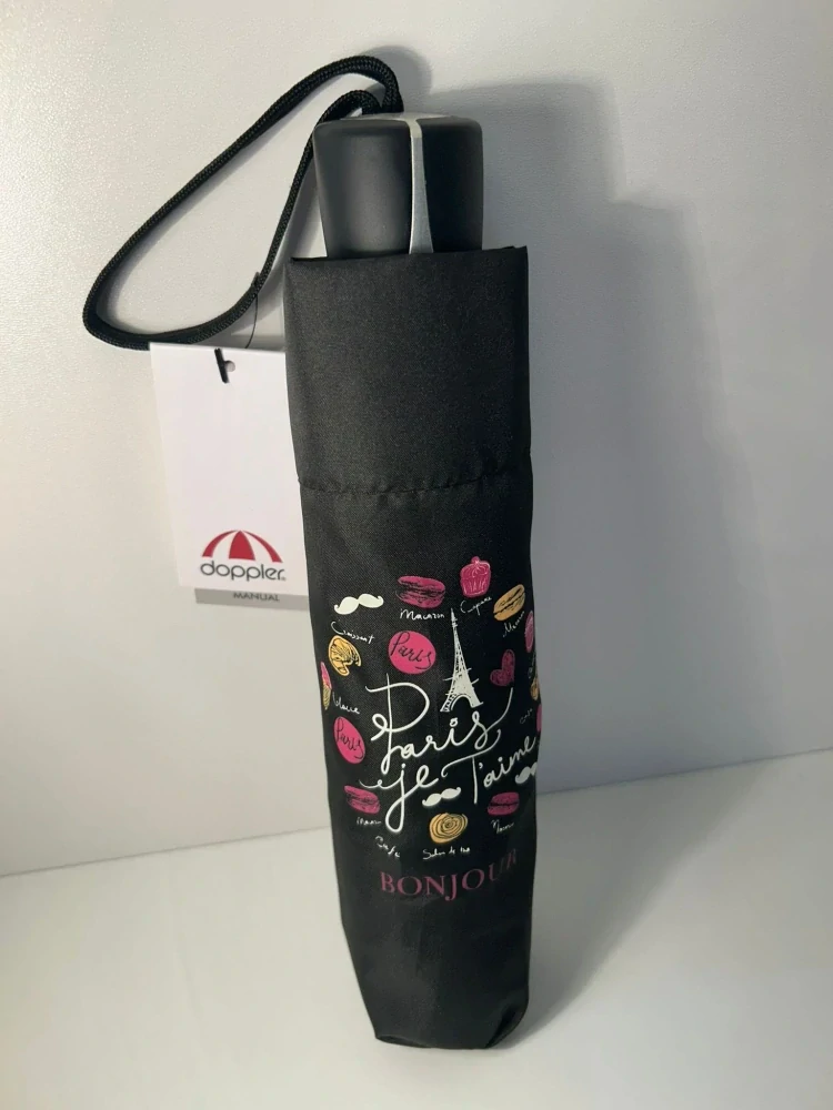 Mini Fiber Paris je Taime - dámsky skladací dáždnik Doppler Paríž Láska 25cm