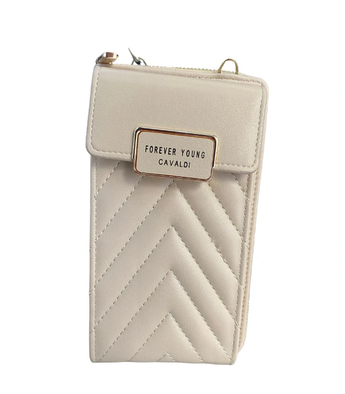 🪪 Béžová elegantná crossbody kabelka/peňaženka Cavaldi s remienkom 20x11x4.5 cm