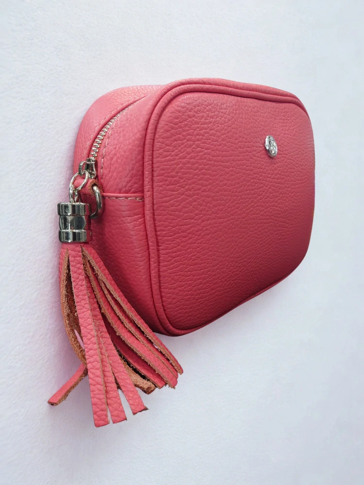 Malá lososová crossbody kabelka Grosso 22x16x8 cm